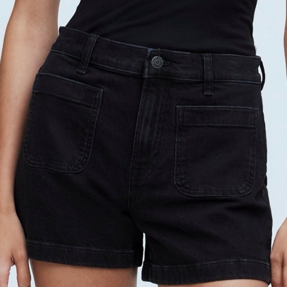 Madewell Black Denim Jean Shorts NWT - Picture 4 of 10